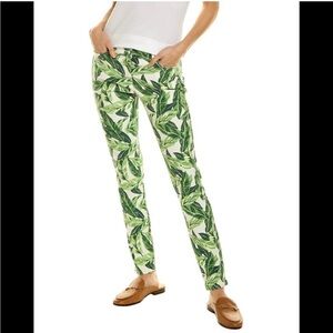 Brand new k. McLaughlin Lexi jeans in fun green leaf print, size 8! Tags on!